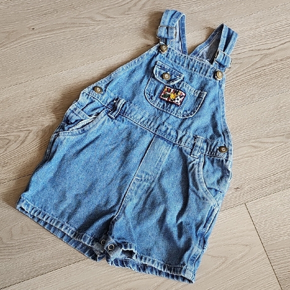 Vintage Mini Sports Denim Short Overalls, 24 Months - Picture 1 of 10